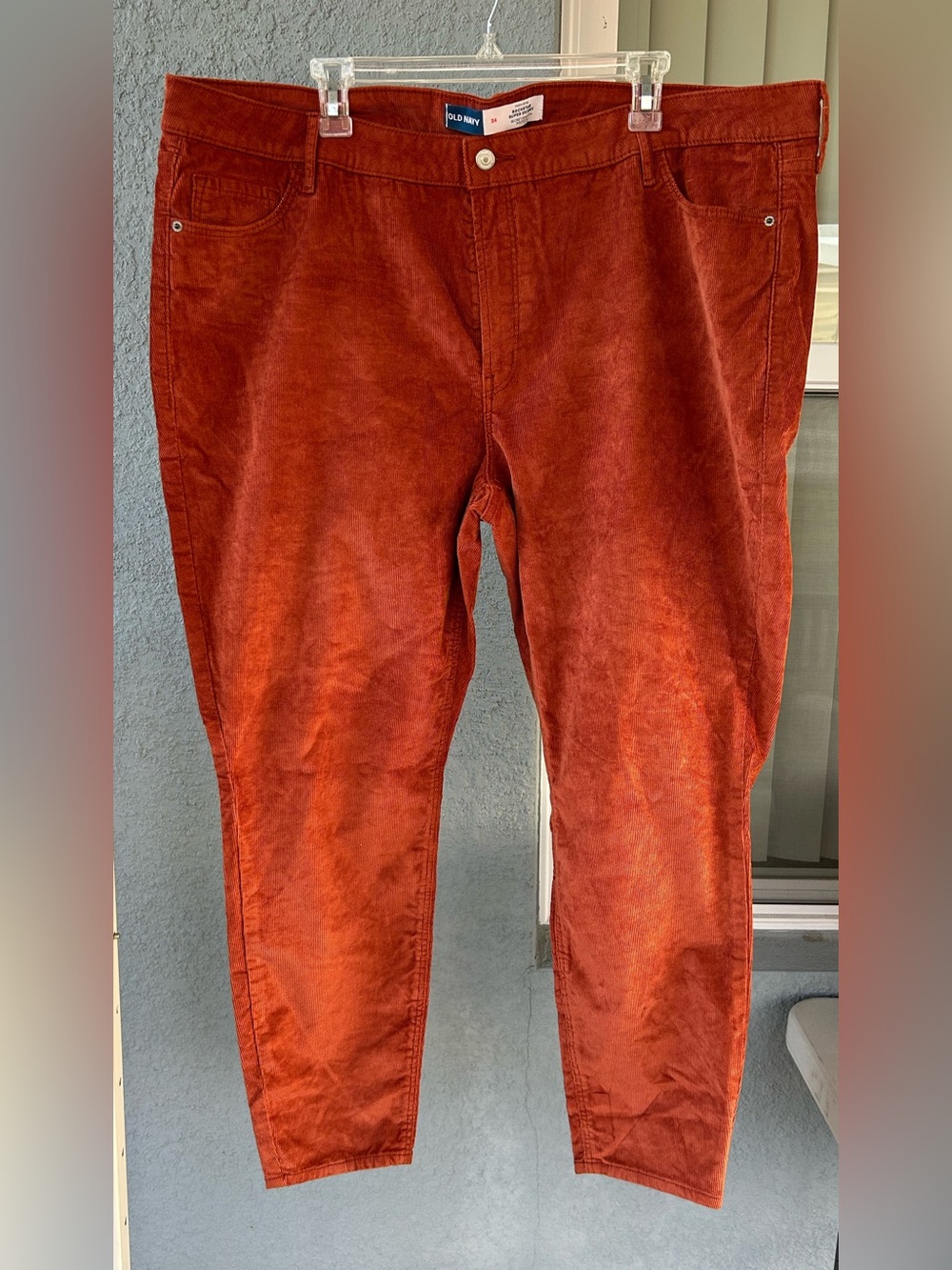Old Navy Women’s Corduroy High Rise Super Skinny Jeans Size 24 Stretch NWOT Rust